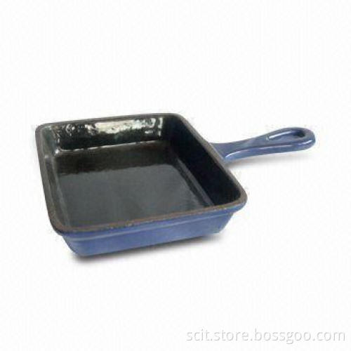 Cast-iron Mini Square Frying Pan with 2.7cm Height, 0.47kg Weight, Measures 12.7 x 10.5cm